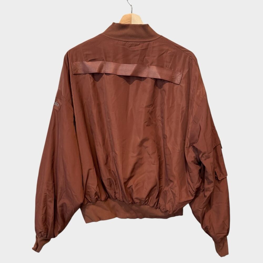 NEW ALO YOGA It Girl Bomber Jacket In Chestnut Size Small - Picture 8 of 15
